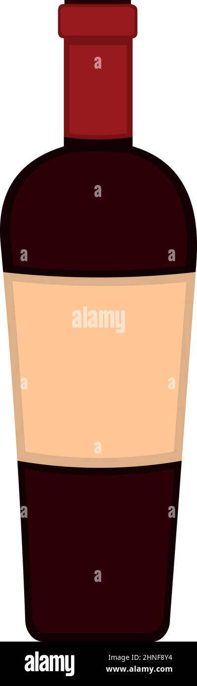 Vector illustration of a bottle of wine Stock Vector Image & Art - Alamy