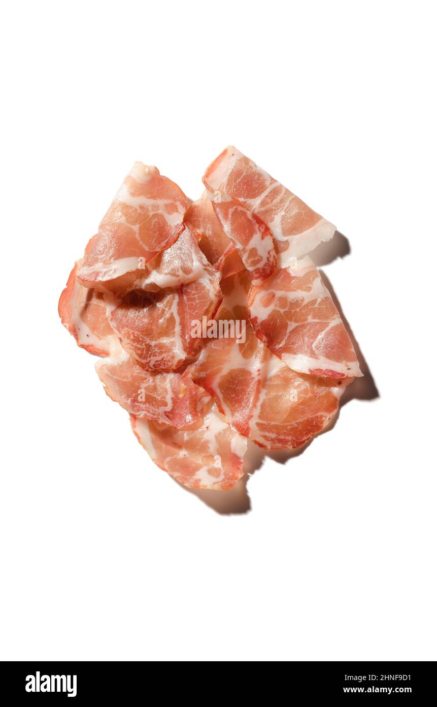 Cold cuts isolated on a white background. Stock Photo