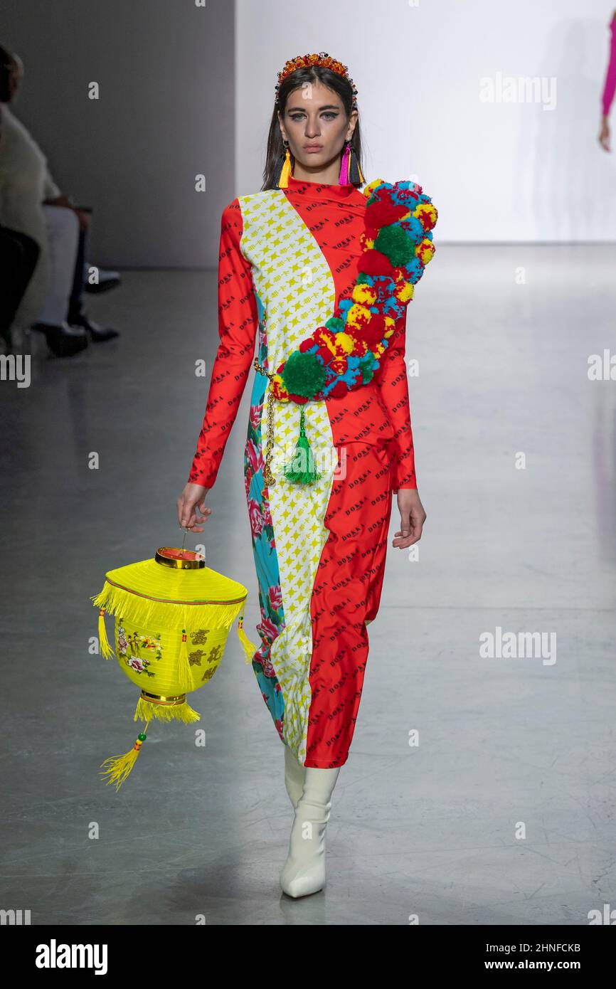 New York, US - 15 Feb 2022 A model walks the runway for Yuuna Ichikawa 