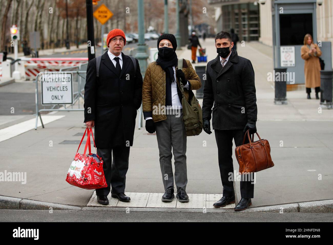 Ex-Goldman Sachs banker Roger Ng exits the United States Courthouse in Brooklyn, New York, U.S., February 16, 2022. REUTERS/Eduardo Munoz Stock Photo