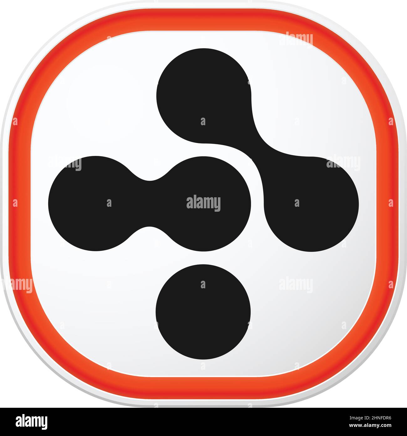 Connected circles, nodes as technology, tech, electronics and