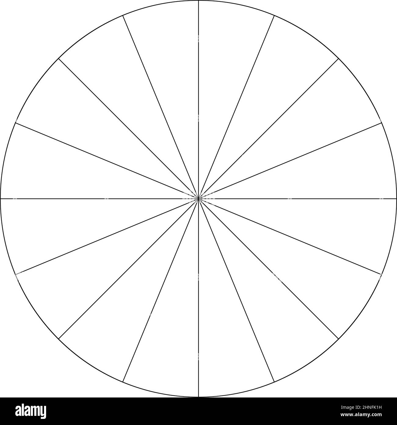 Pie chart, pie graph circle circular diagram from 2 to 65 sections