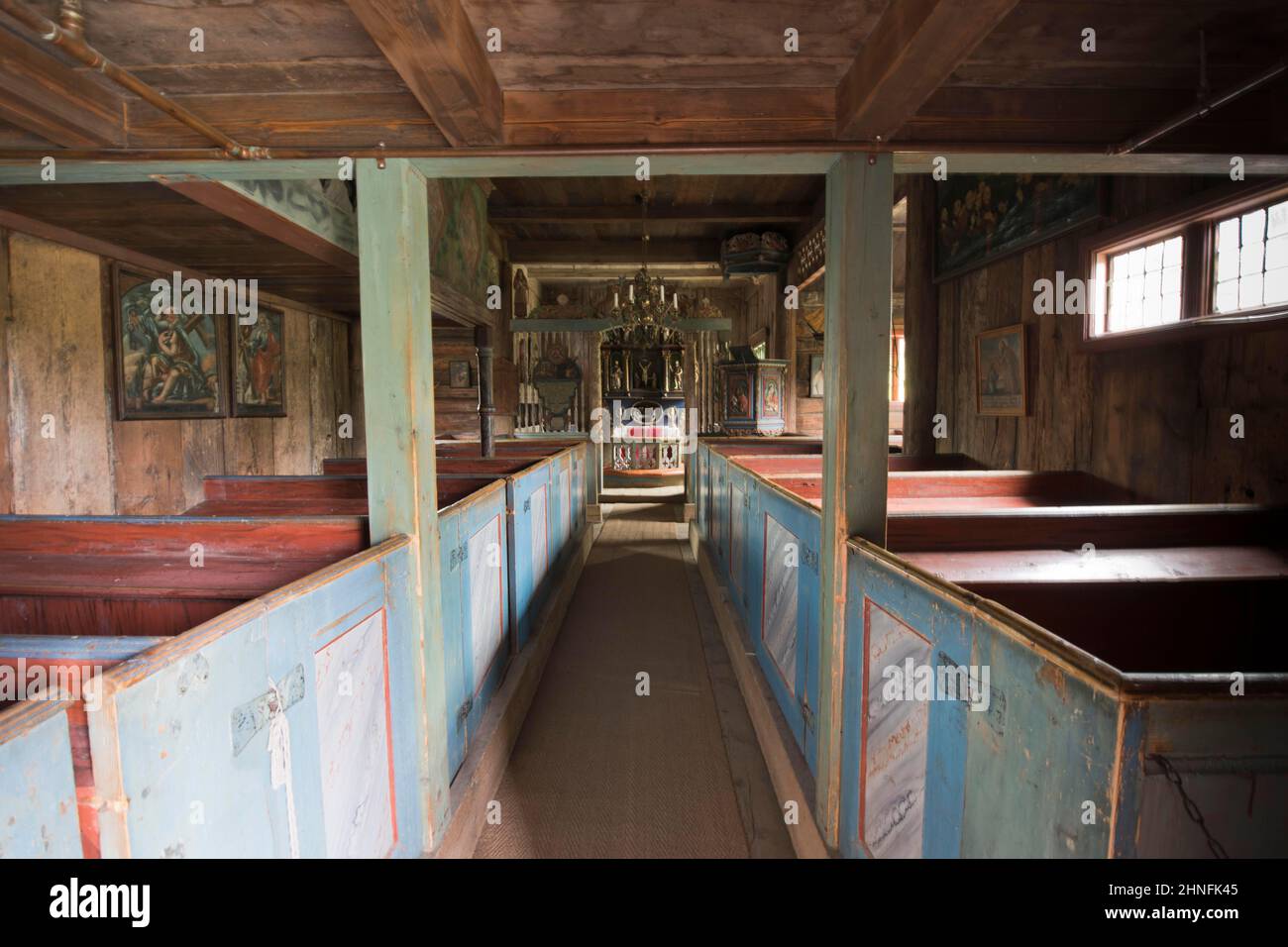 Stave Church at Mahaugen Open Air Museum, Lillehammer, Norway Stock ...