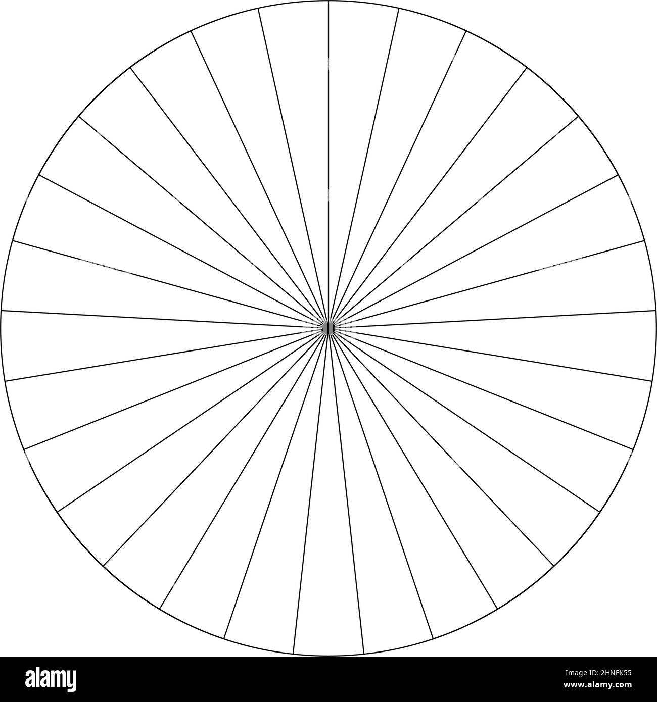 Pie chart, pie graph circle circular diagram from 2 to 65 sections