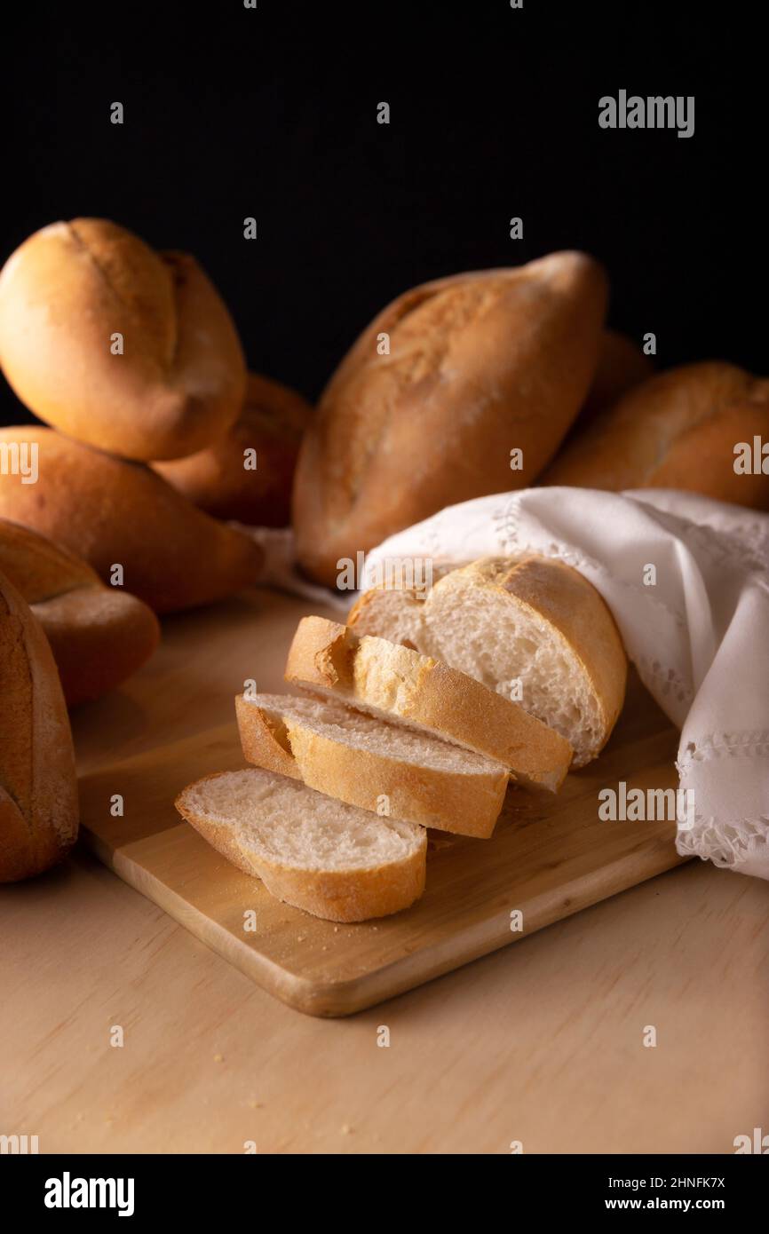 Bolillos. Traditional mexican bakery. White bread commonly used to