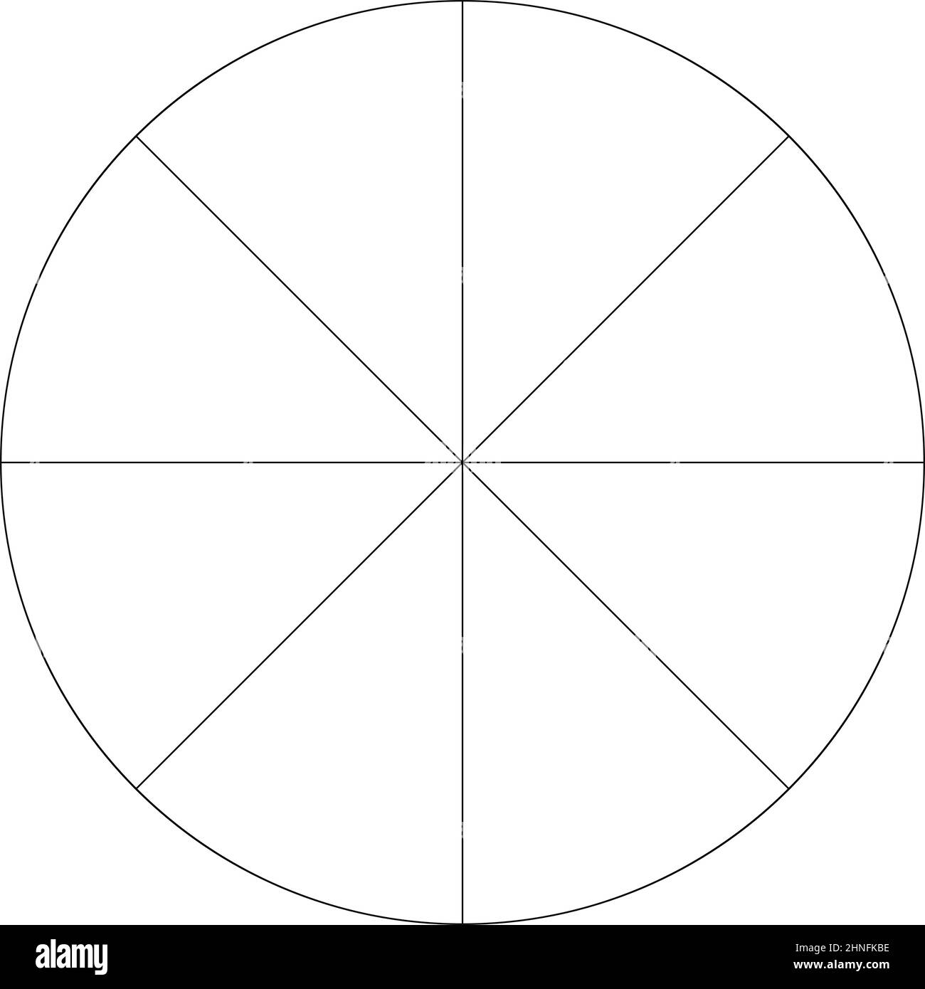 Pie chart, pie graph circle circular diagram from 2 to 65 sections