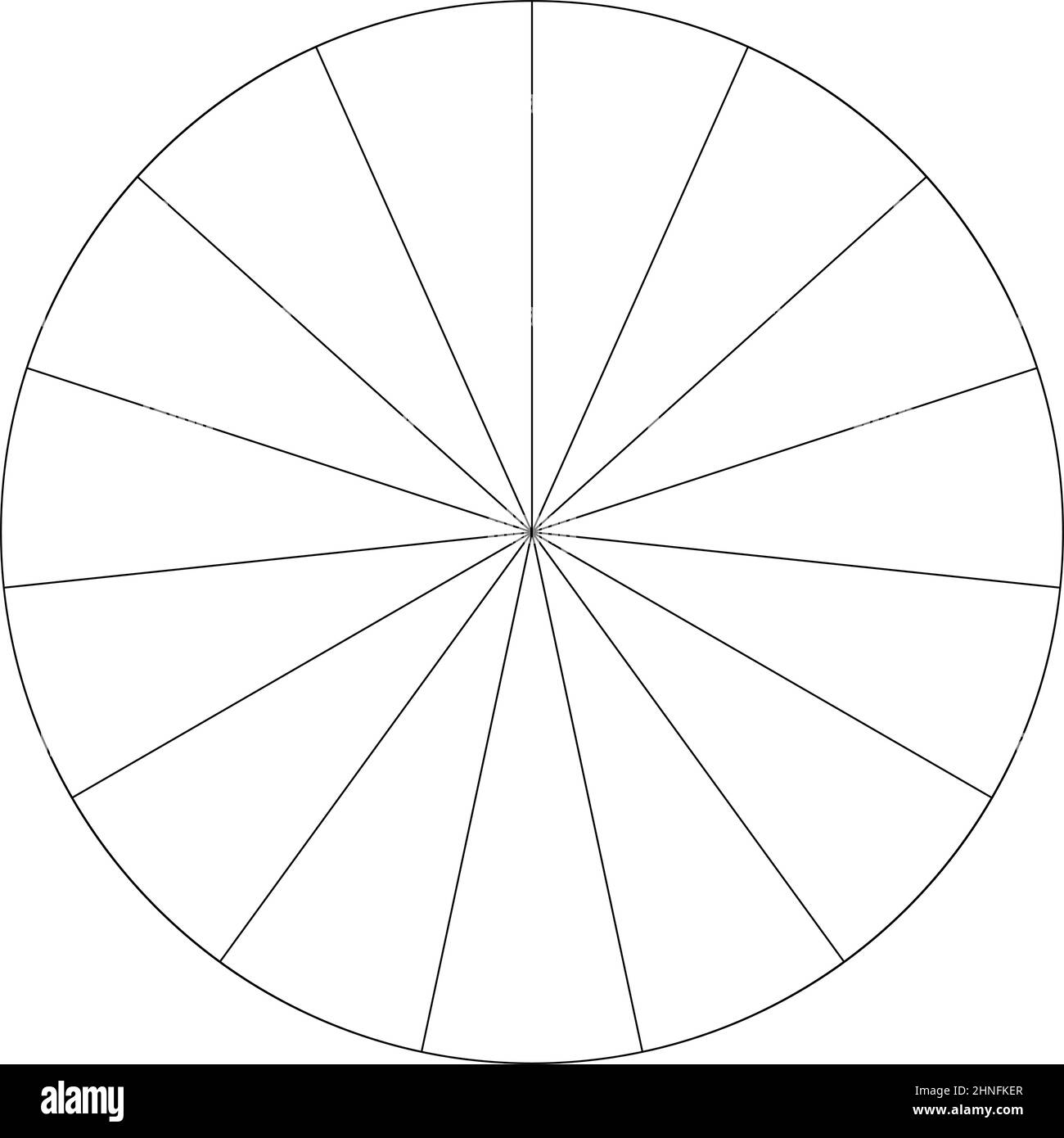 Pie chart, pie graph circle circular diagram from 2 to 65 sections