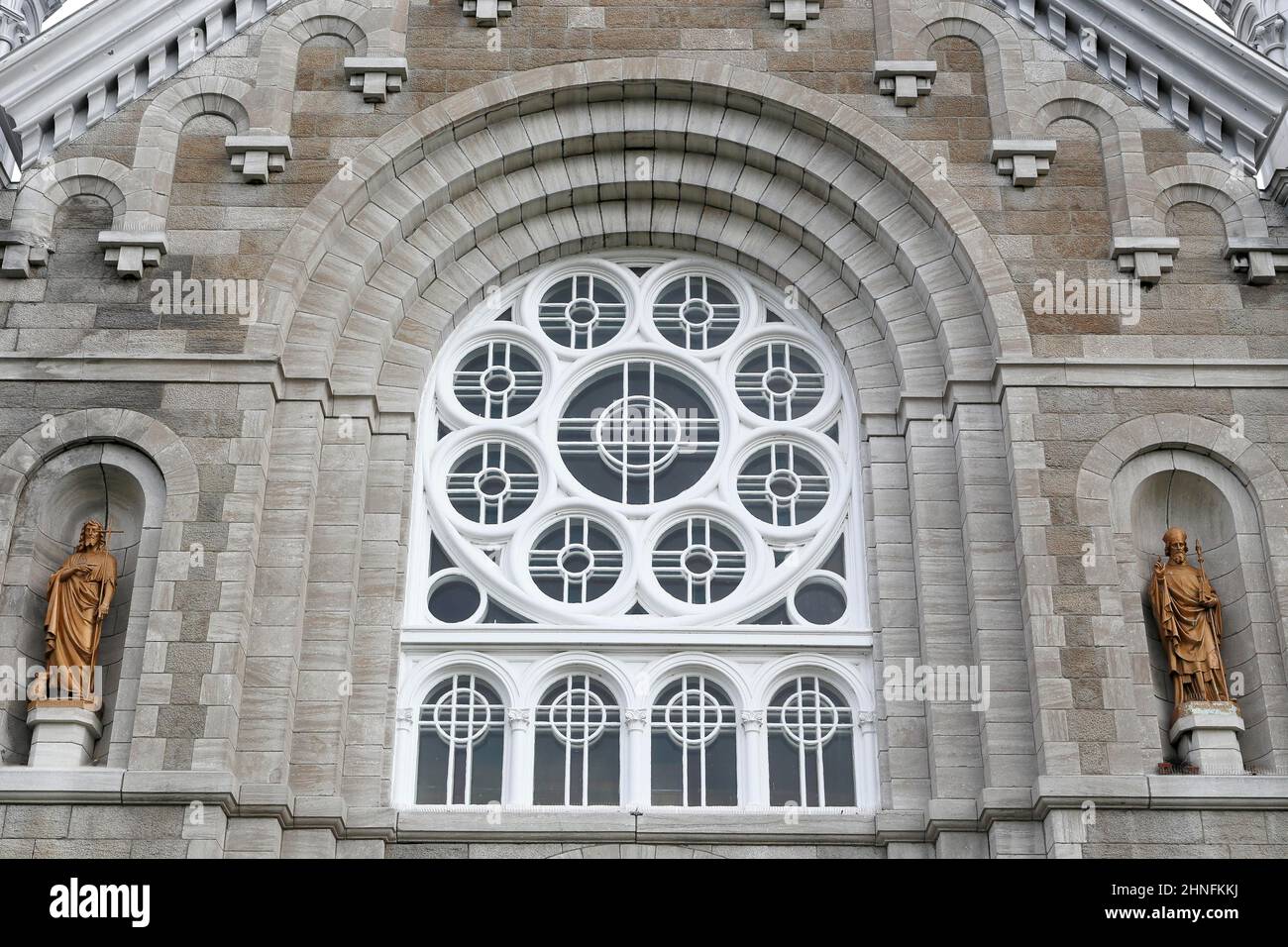 Facade of the Saint Timothy Catholic Church, Province of Quebec, Canada Stock Photo