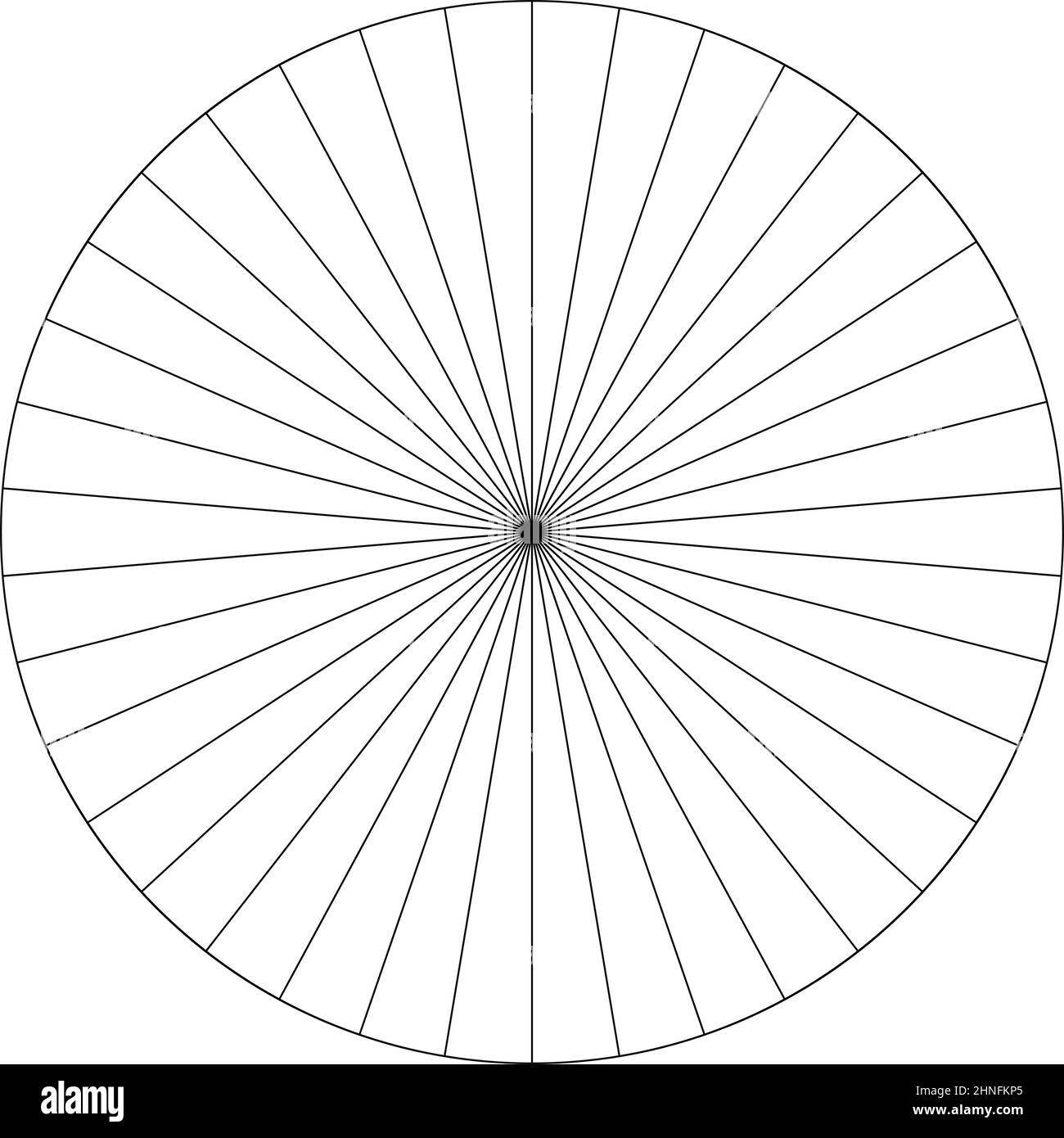 Pie chart, pie graph circle circular diagram from 2 to 65 sections