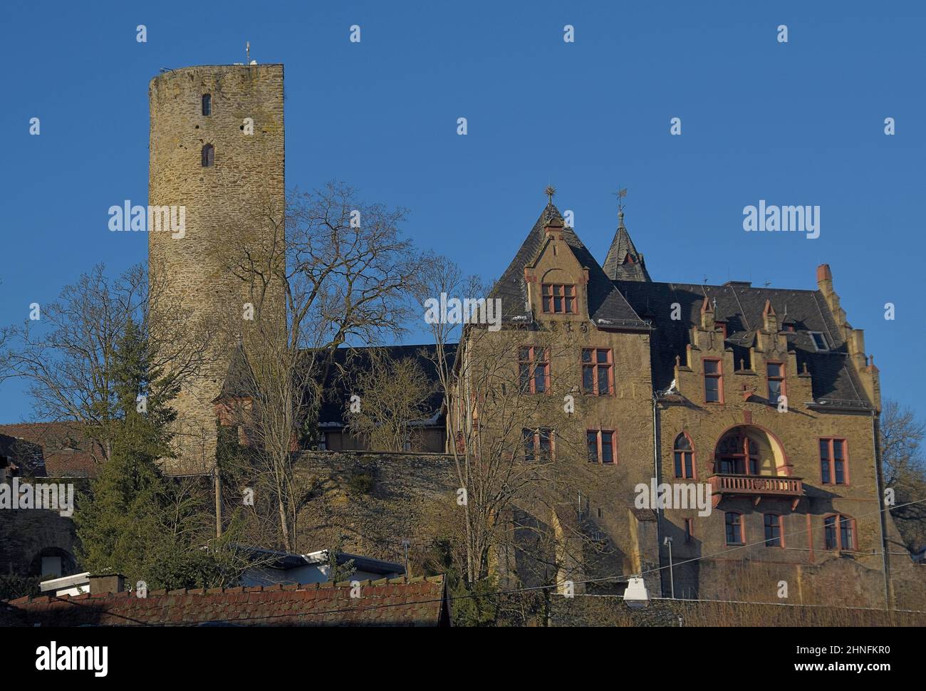 Castle, Usingen, Kransberg, Hesse, Germany, in the Third Reich part of the Fuehrer's headquarters Adlerhorst, Hesse, Germany Stock Photo
