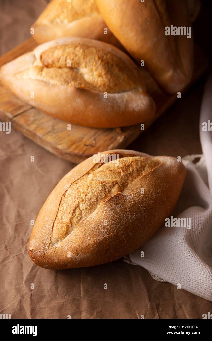 Bolillos. Traditional mexican bakery. White bread commonly used to
