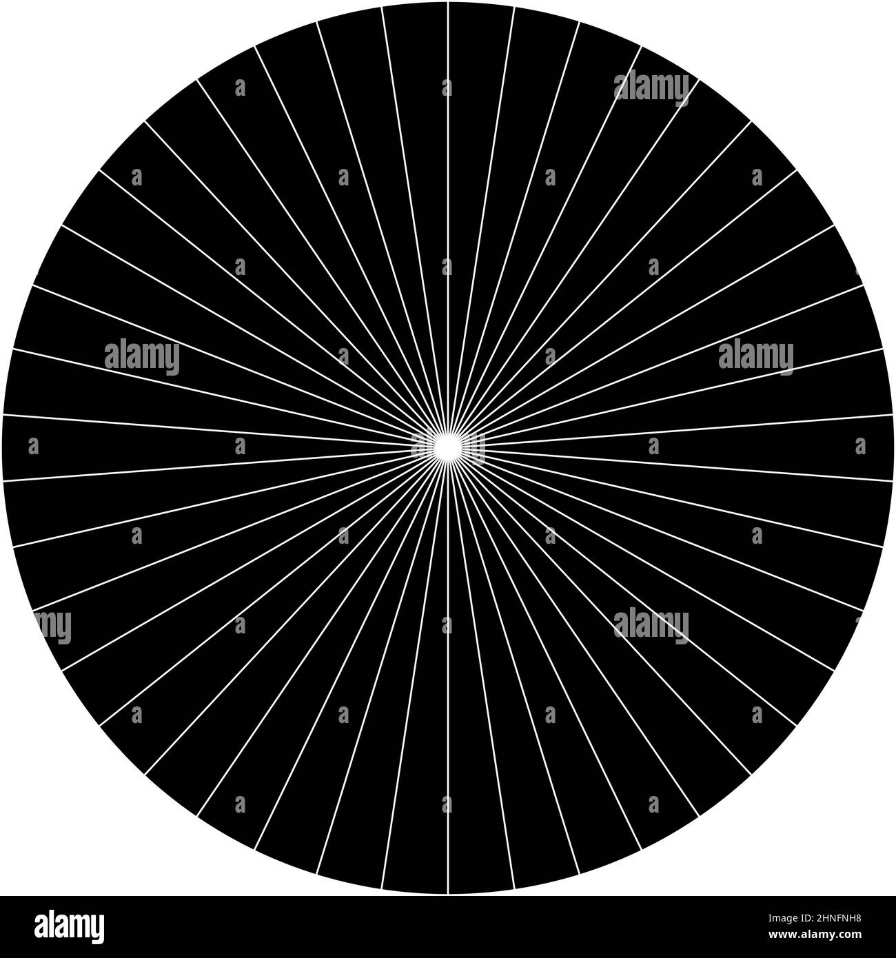 Pie chart, pie graph circle circular diagram from 2 to 65 sections, sectors. Segmented, divided