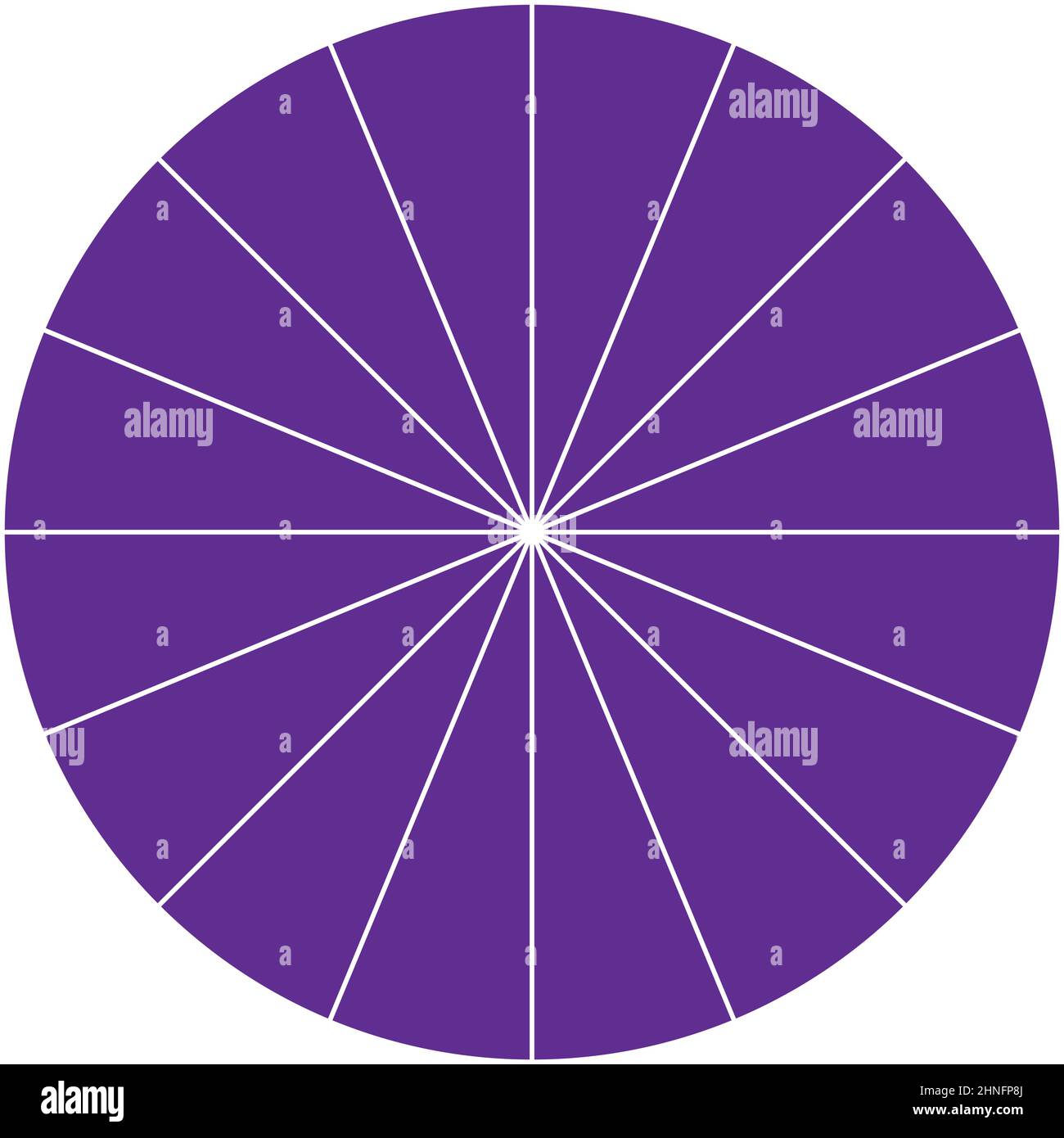 Pie chart, pie graph circle circular diagram from 2 to 65 sections
