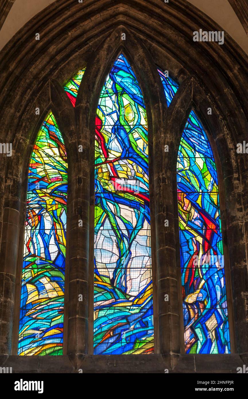 Stained glass window glasgow cathedral hires stock photography and