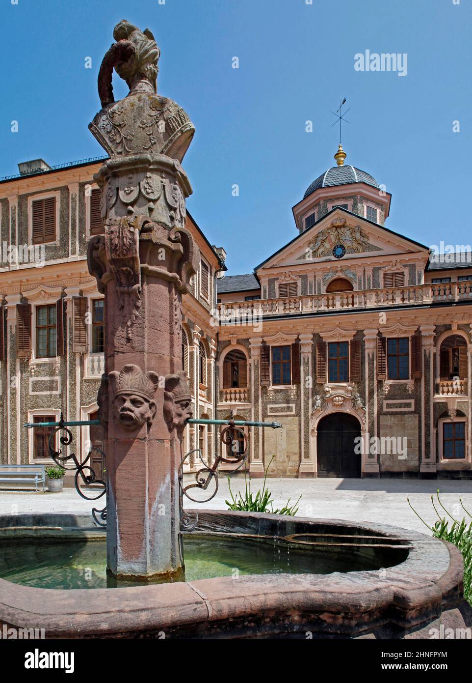 Fountain, Favorite Palace, Rastatt, BadenWuerttemberg, Germany Stock