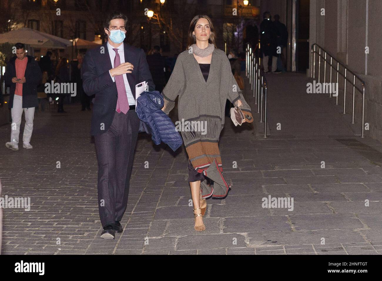 Madrid, Spain. 16th Feb, 2022. Sofia Palazuelo and Fernando Fitz-James Suart attend the premiere of the opera El Abrecartas at the Teatro Real in Madrid. Credit: SOPA Images Limited/Alamy Live News Stock Photo