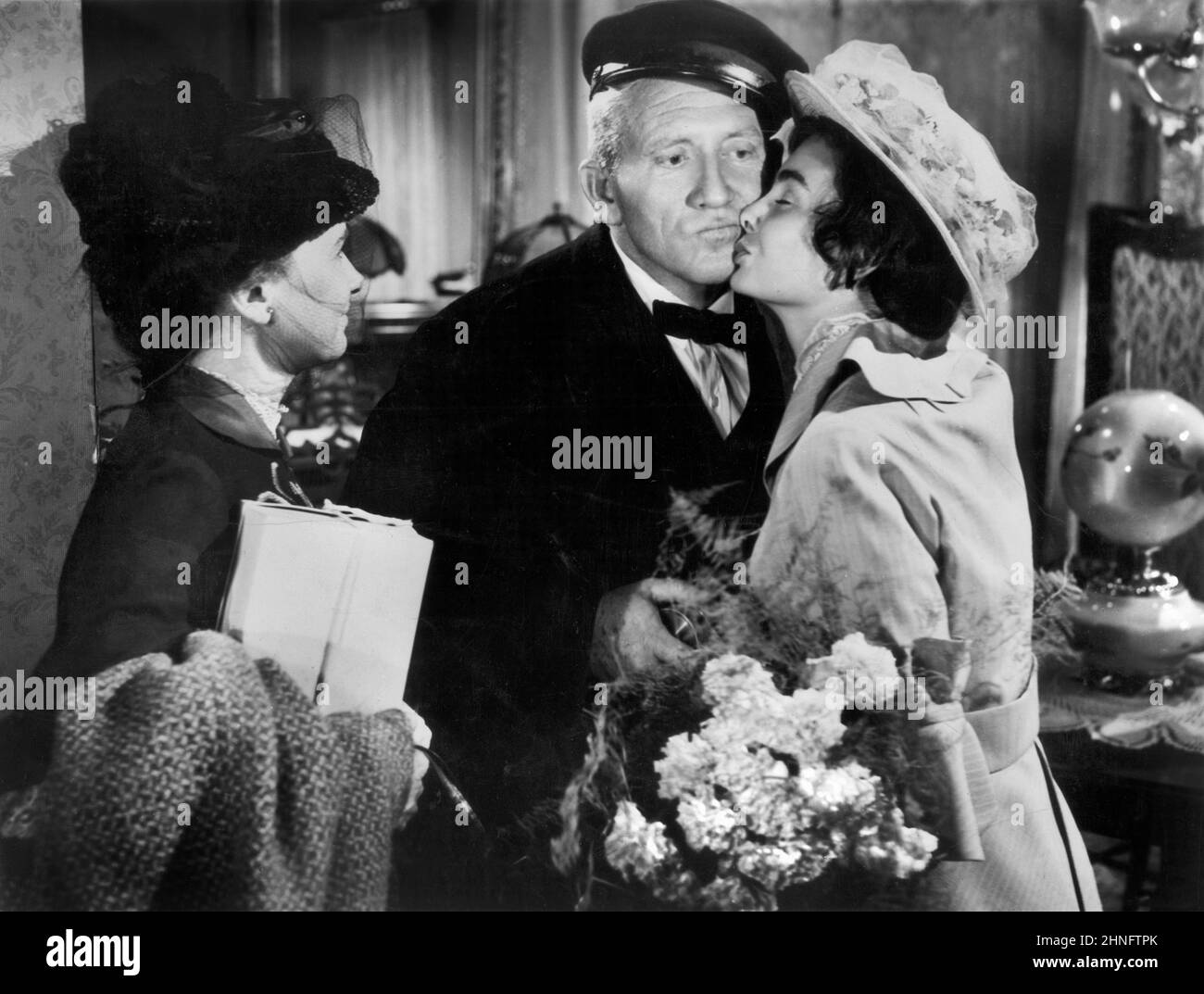 Teresa Wright, Spencer Tracy, Jean Simmons, on-set of the Film, 'The Actress', MGM, 1953 Stock Photo