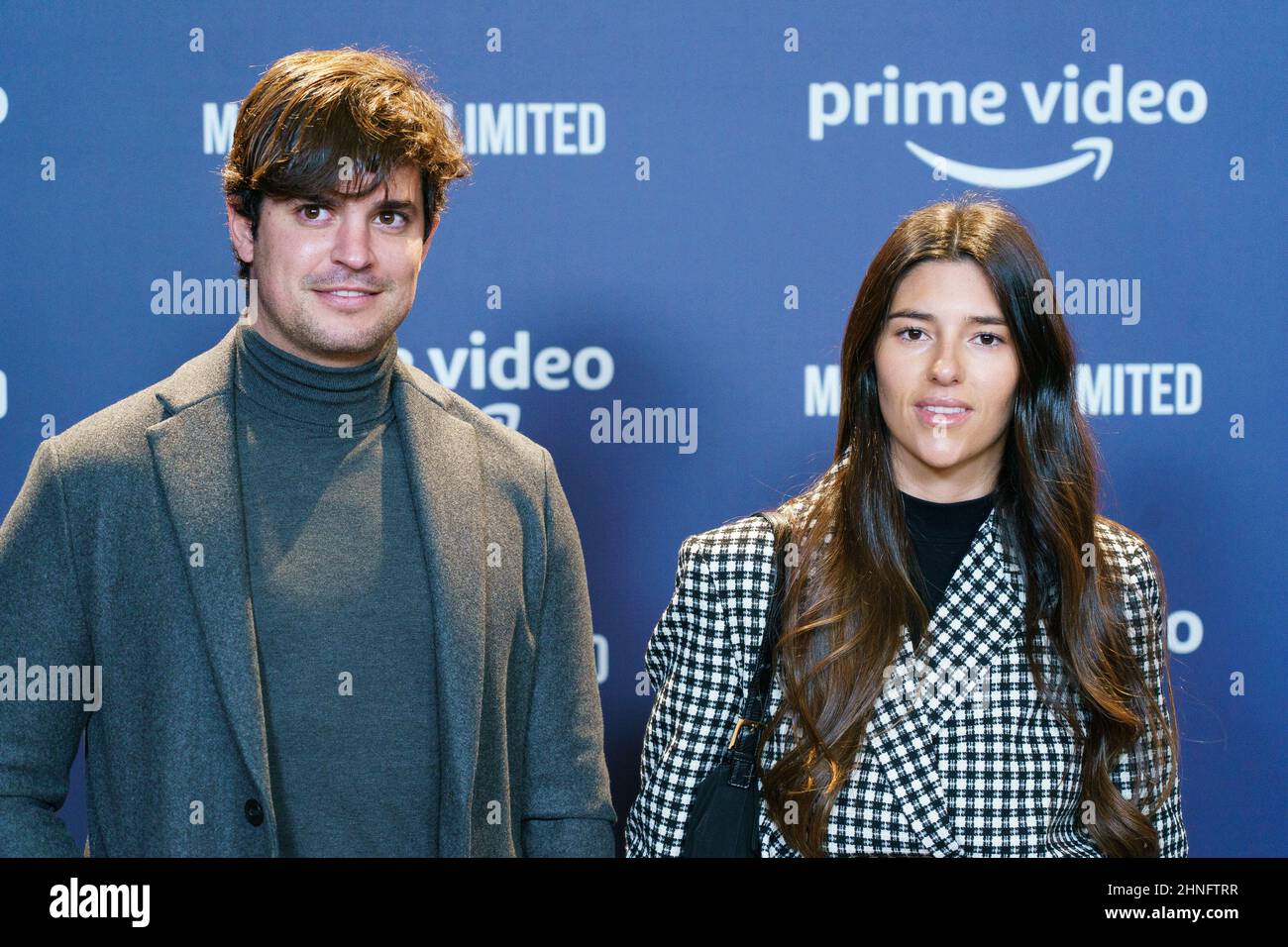 Madrid, Spain. 16th Feb, 2022. Álvaro González Morales and Carla Vico attend the 'Moto GP Unlimited Premiere' at the Capitol cinema in Madrid. Credit: SOPA Images Limited/Alamy Live News Stock Photo
