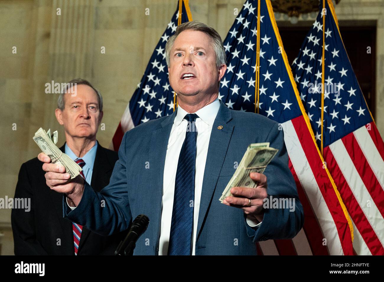 U.S. Representative Roger Marshall (RKS) speaks at a press conference
