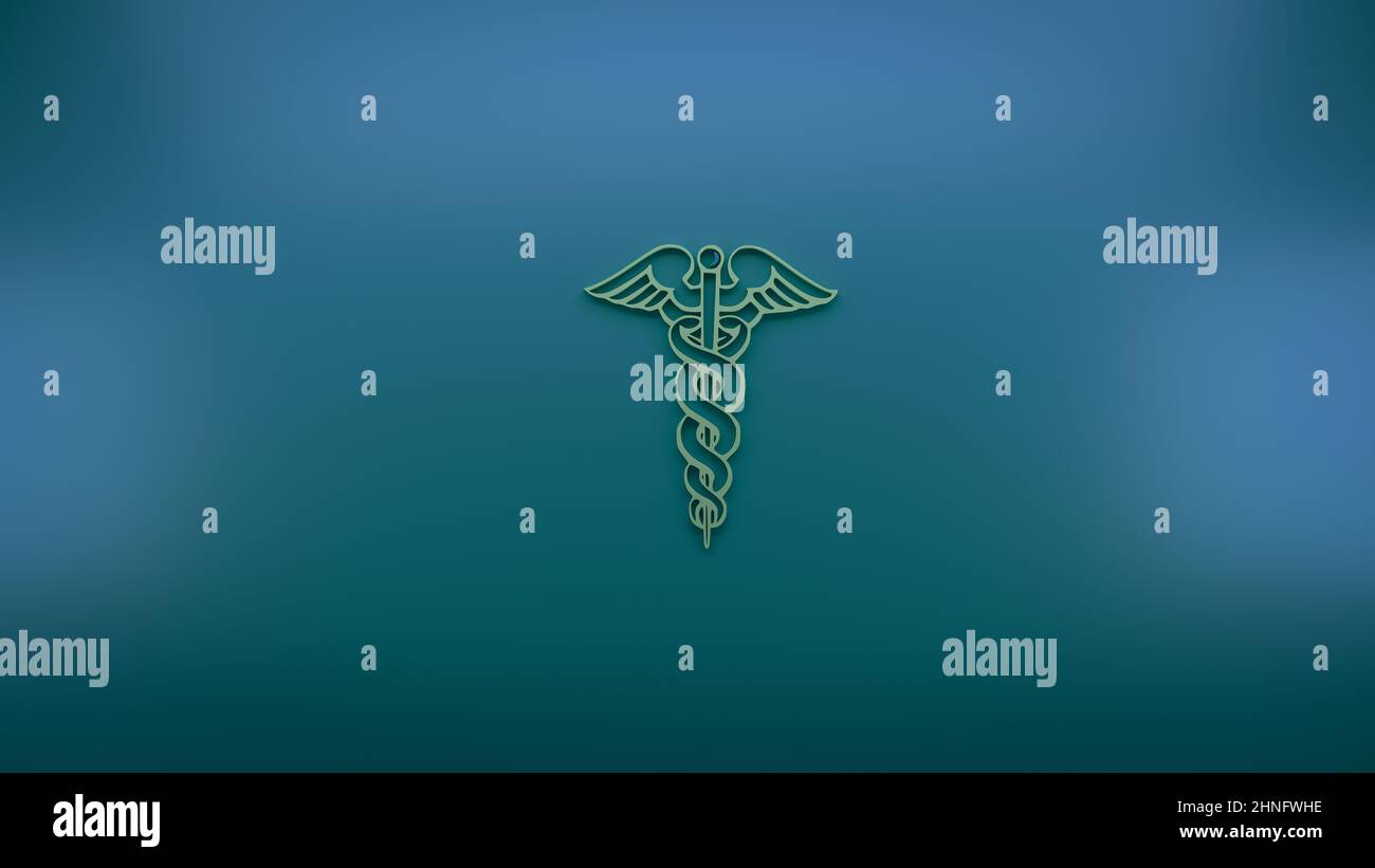 3D illustration of Caduceus symbol on a white background Stock Photo ...