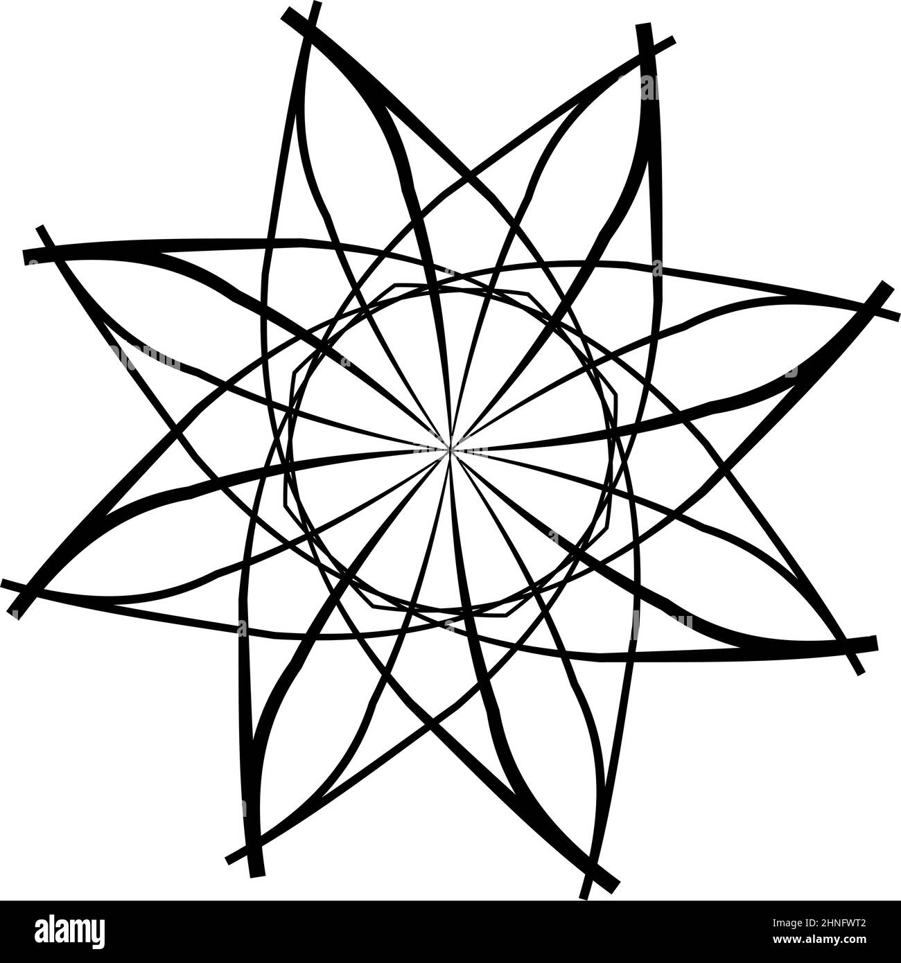 Radiating mandala. Circular geometric motif, icon, shape - stock vector ...