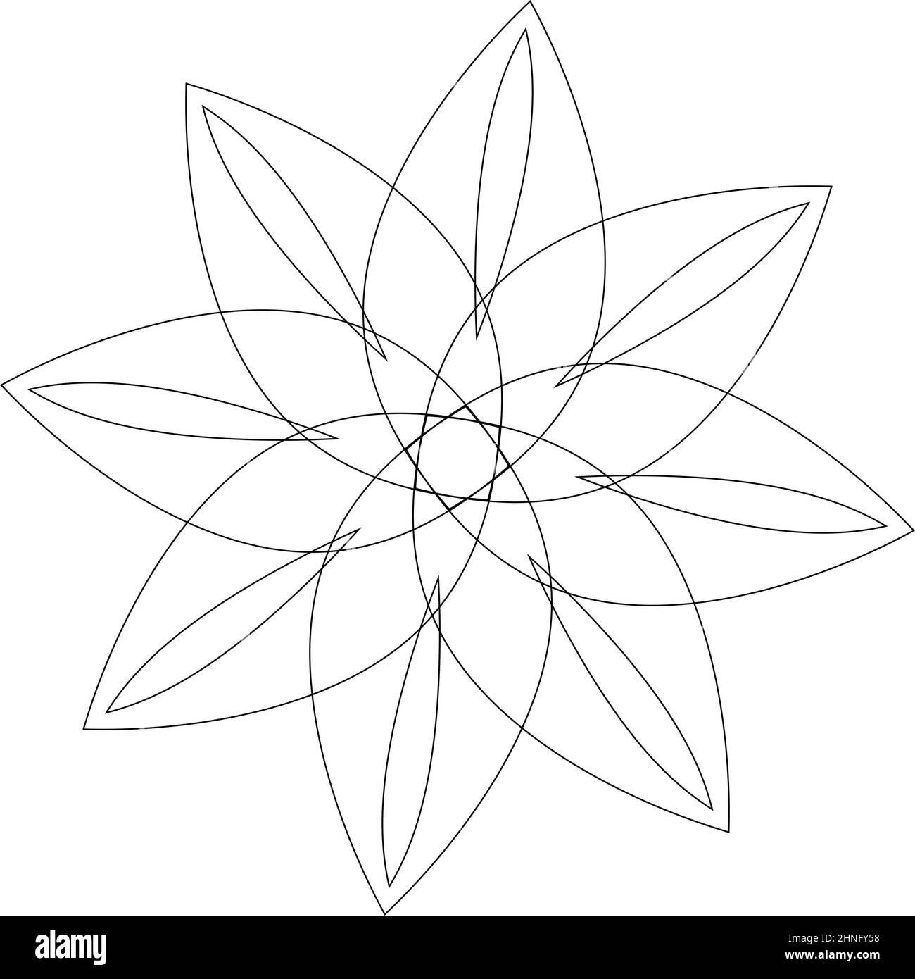 Radiating mandala. Circular geometric motif, icon, shape - stock vector ...