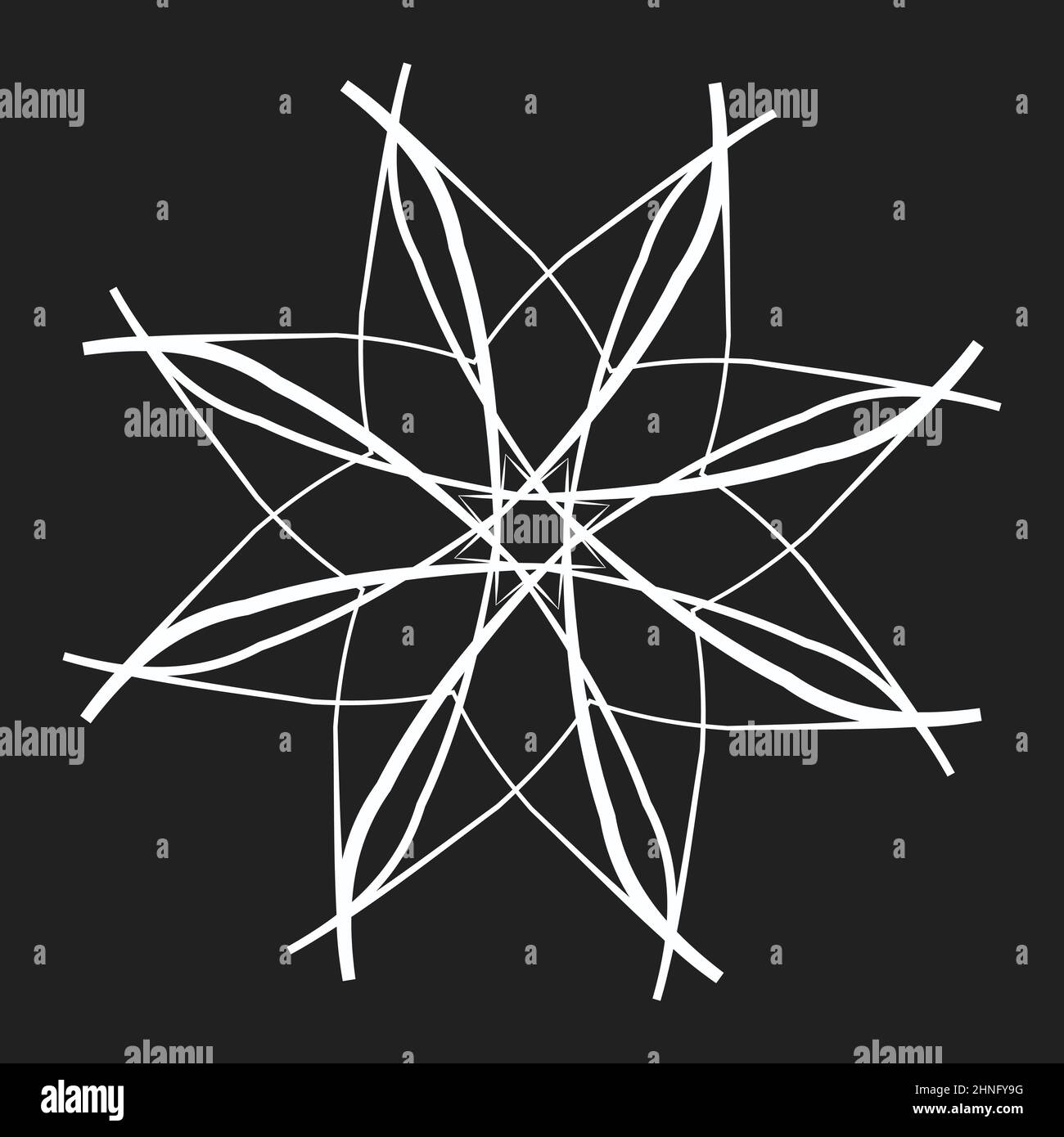Radiating mandala. Circular geometric motif, icon, shape - stock vector ...