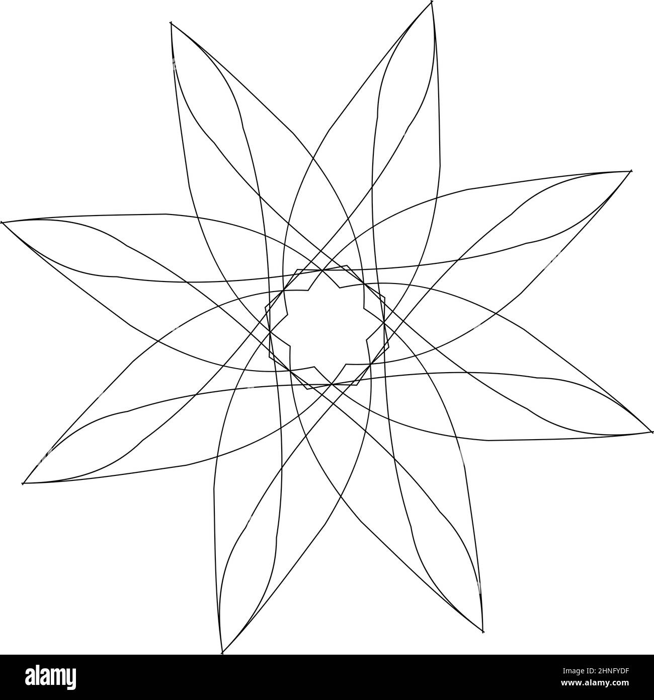Radiating mandala. Circular geometric motif, icon, shape - stock vector ...