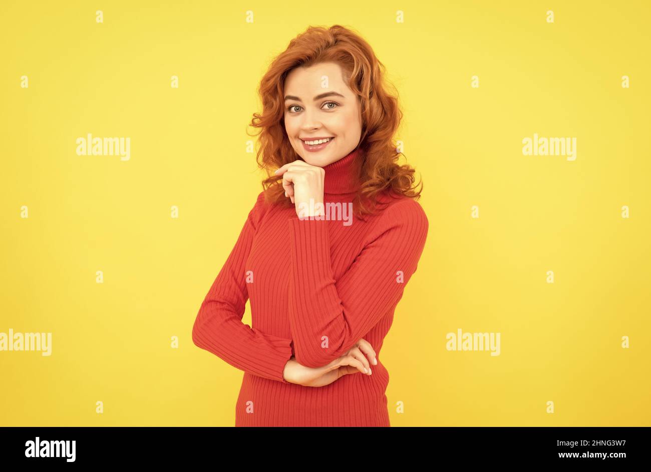 cheerful lady with curly hair. beauty and fashion. female fashion model