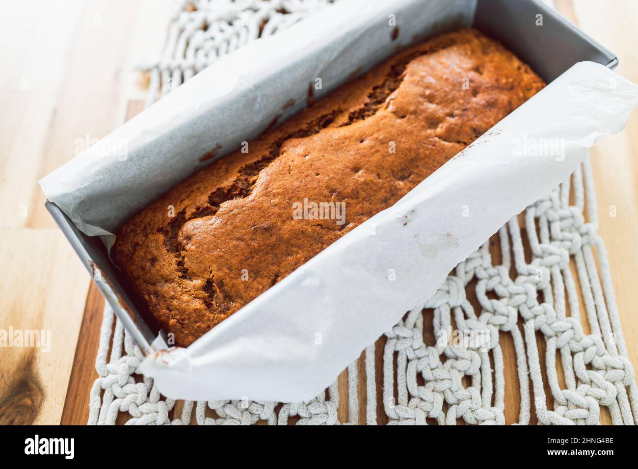 vegan banana bread with cinnamon, healthy plantbased food recipes Stock Photo Alamy
