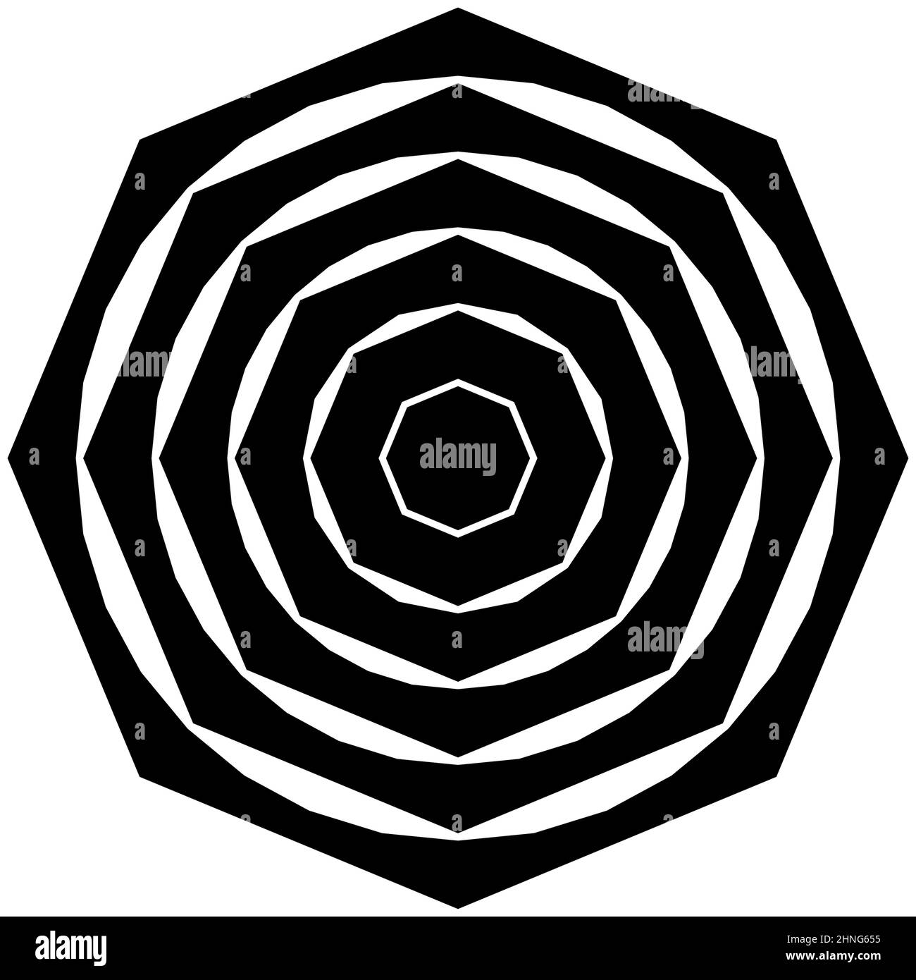Simple abstract radial, concentric motif, mandala icon and symbol ...