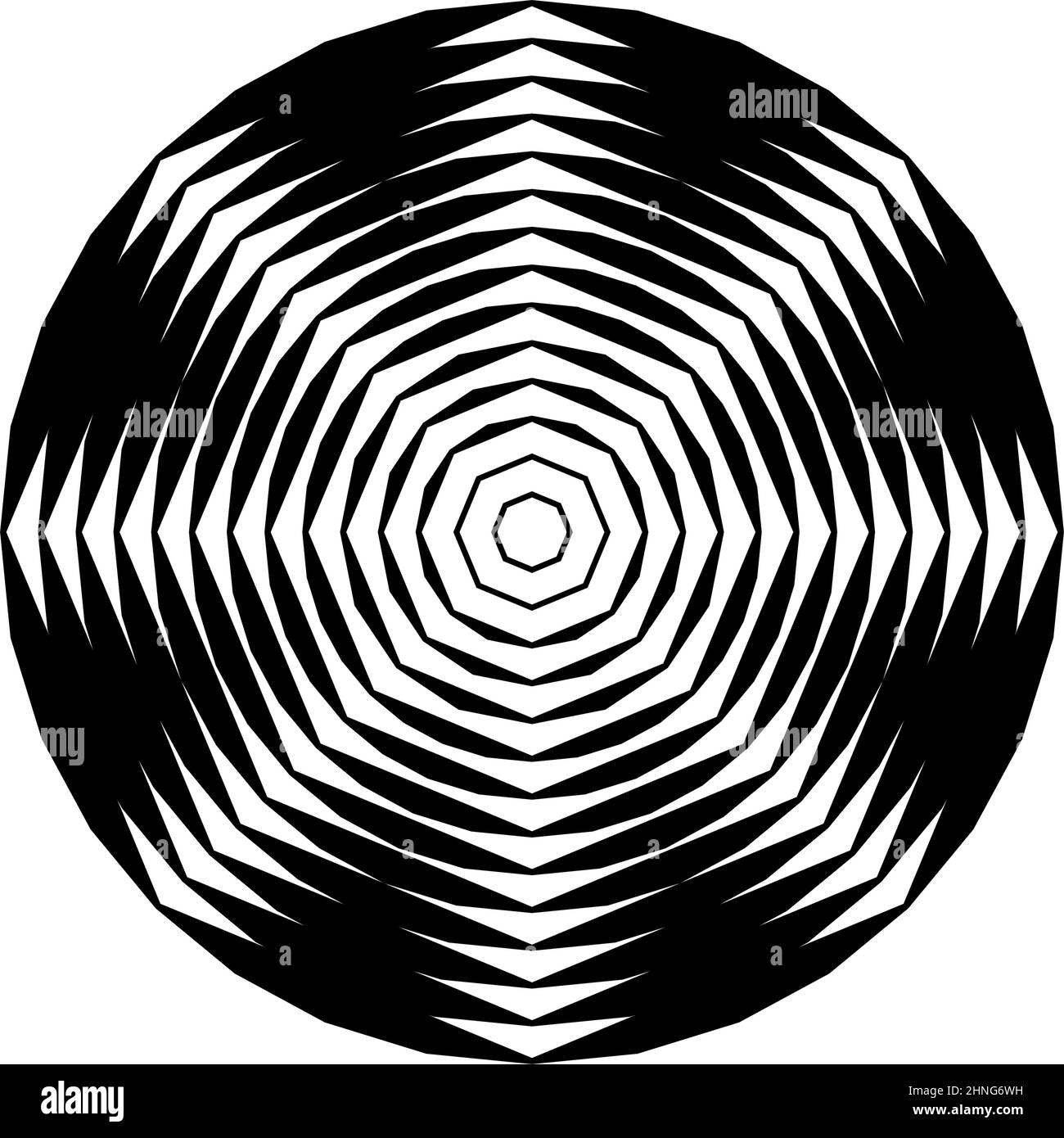 Simple abstract radial, concentric motif, mandala icon and symbol ...