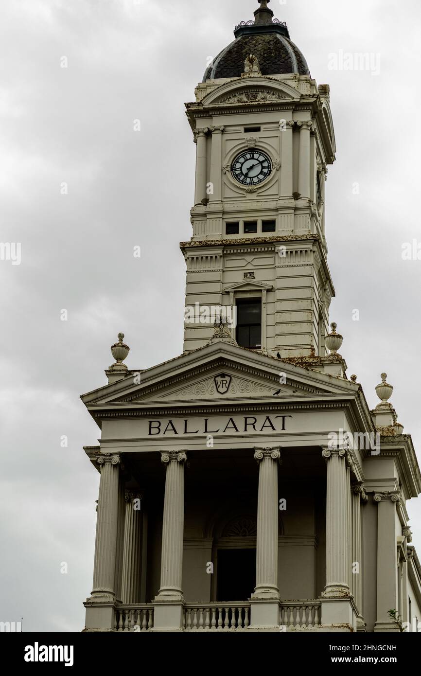 Iconic Clock tower at the Ballarat Railway Station Stock Photo Alamy