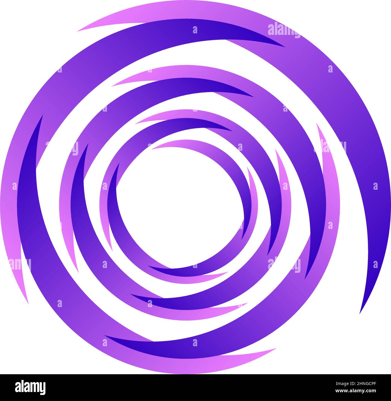 Spiral, swirl, twirl. Rotating segmented circle, circular swoosh circle ...