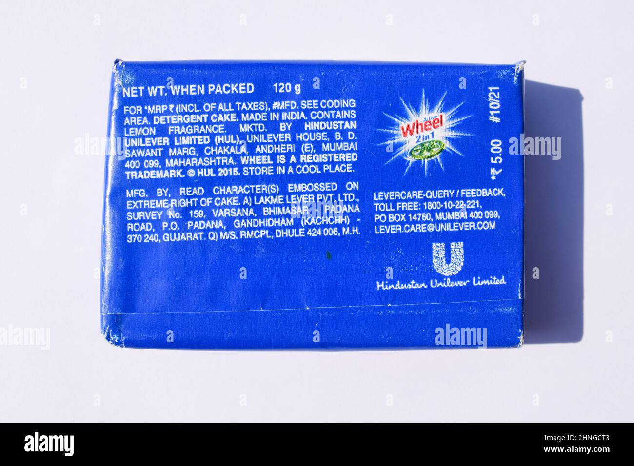 Wheel active washing clothes detergent soap bar in blue color package