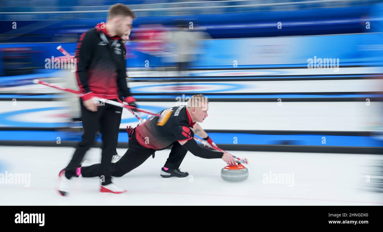 Robin Wiksten Beijing, China. 17th Feb, 2022. Kasper Wiksten (R) of Denmark competes ...