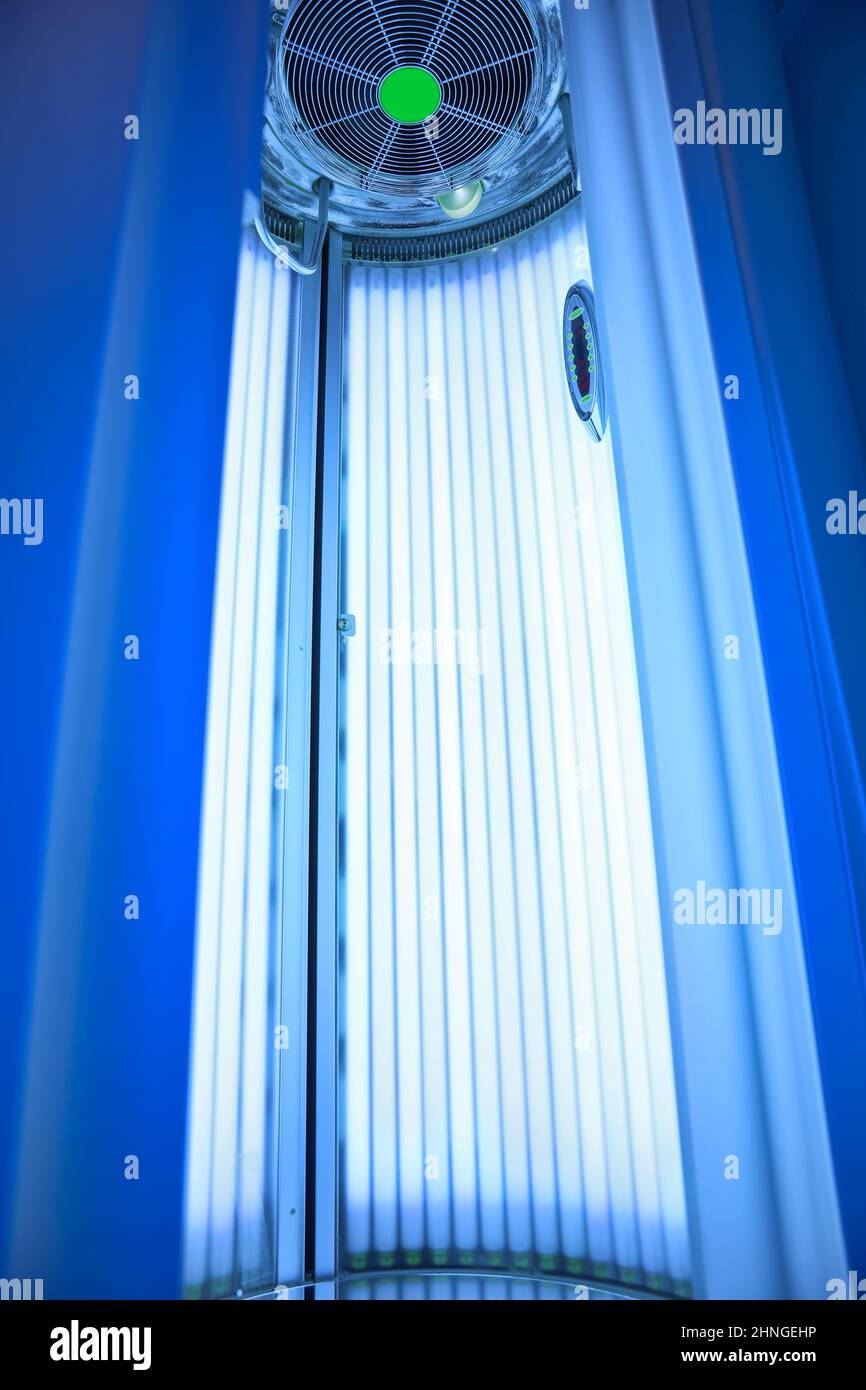 Modern solarium in beauty salon Stock Photo