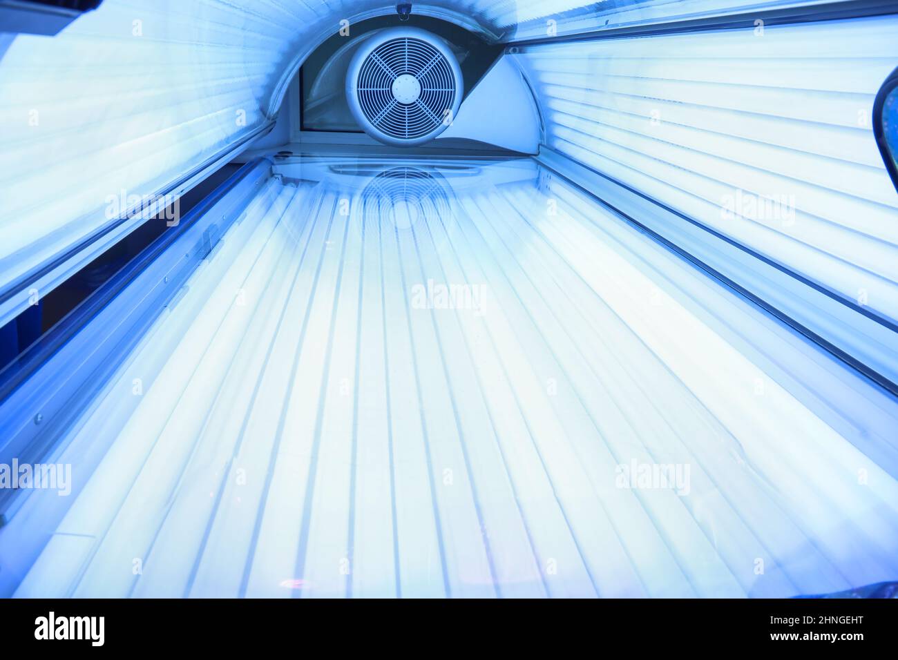 Modern sunbed in beauty salon Stock Photo Alamy