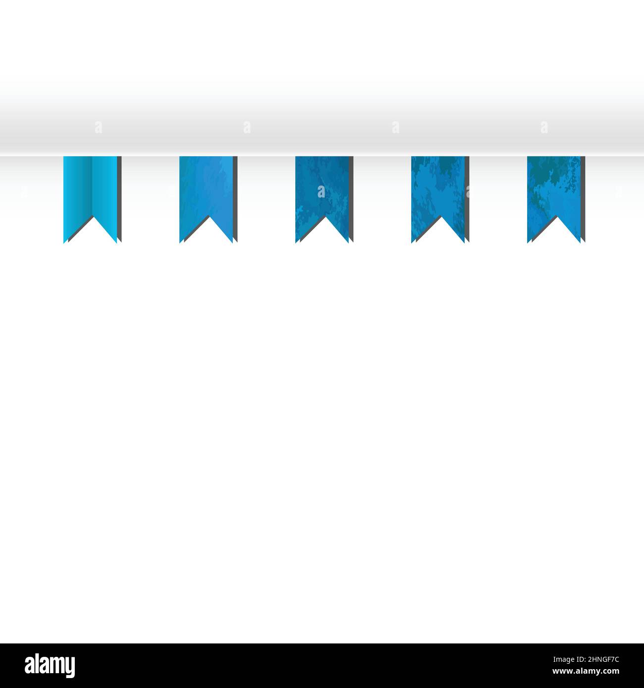 Set of blue flat ribbons isolated on white background. Ribbon banner ...