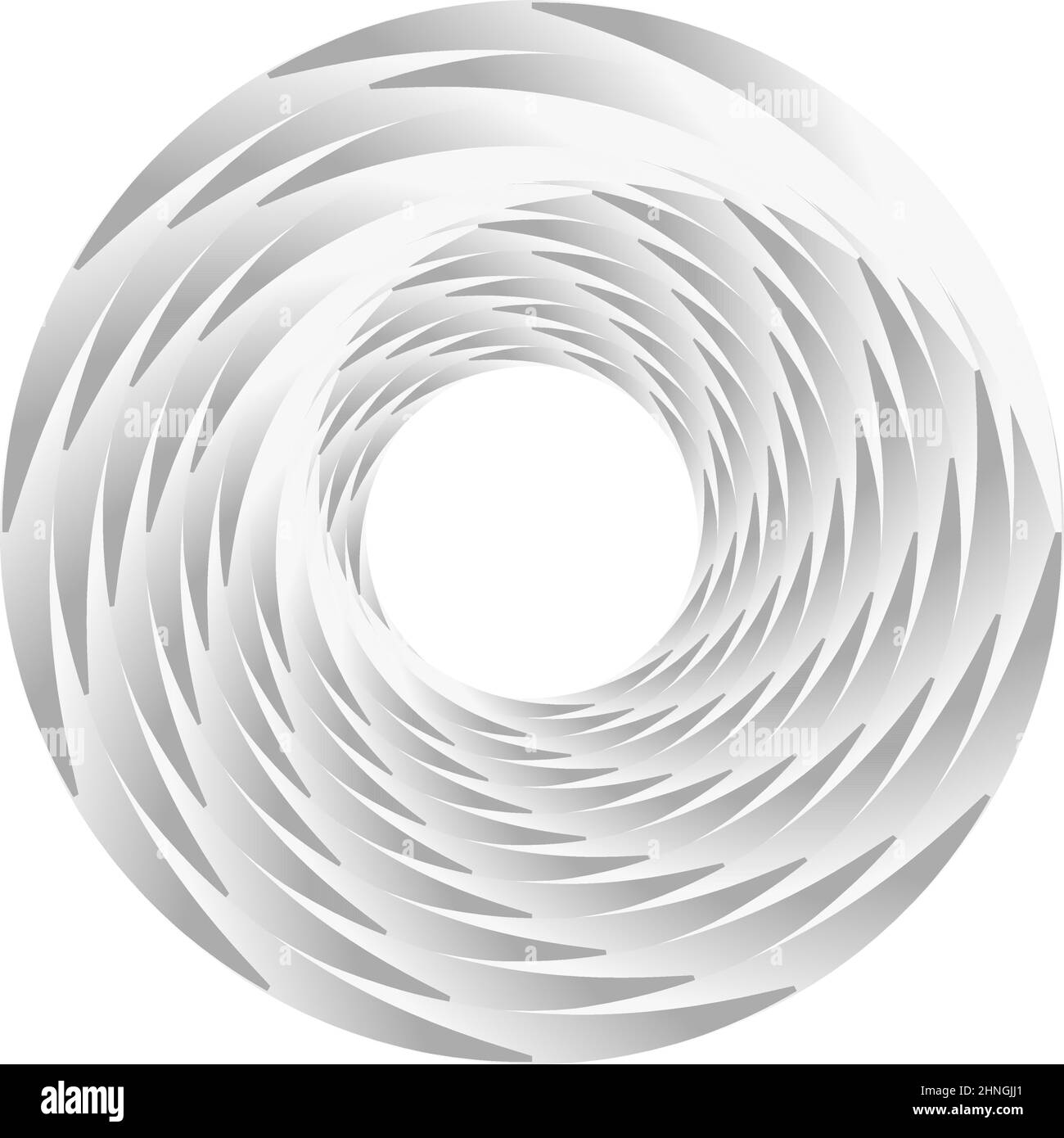 Abstract geometric circle, ring design element. Circular, concentric circlet. Swirl, twirl, spiral and vortex shape, icon, symbol - stock vector illus Stock Vector