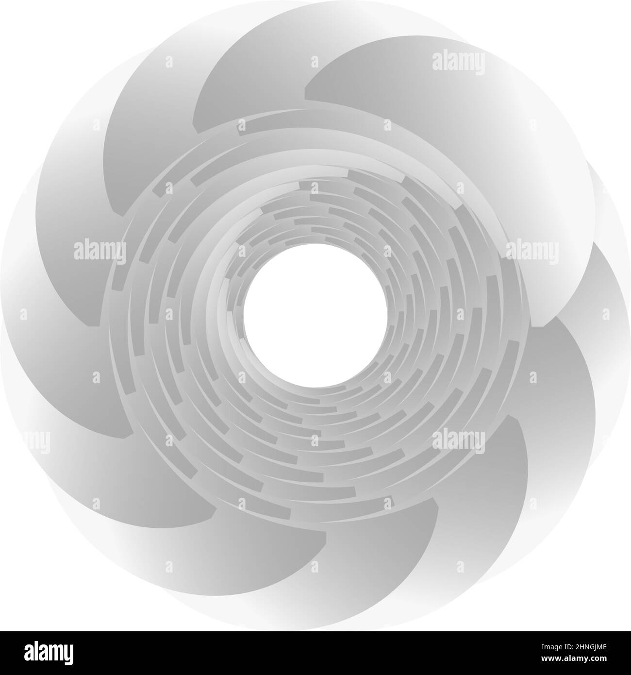 Abstract geometric circle, ring design element. Circular, concentric circlet. Swirl, twirl, spiral and vortex shape, icon, symbol - stock vector illus Stock Vector