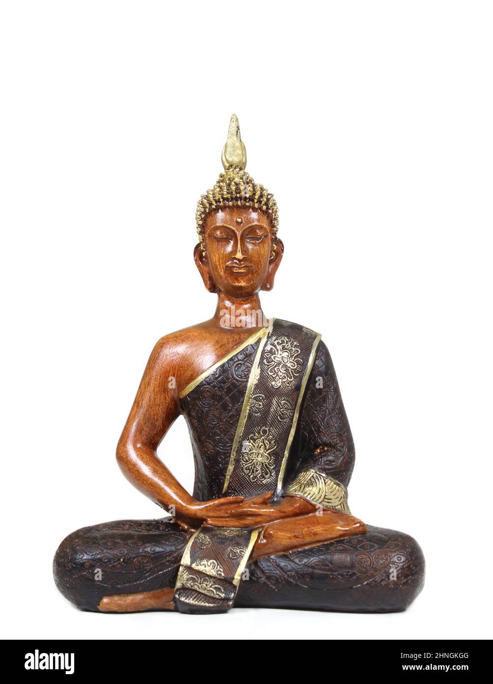 Thai Style Buddha Statue Isolated on White Stock Photo