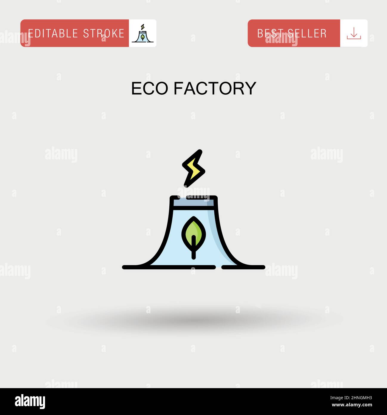 Eco factory Simple vector icon. Stock Vector