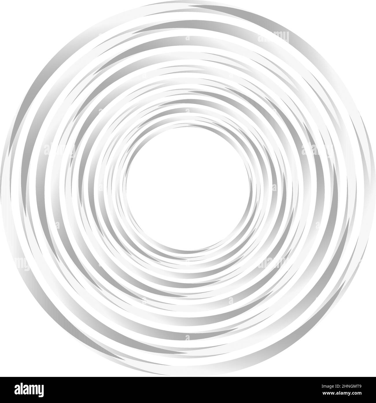 Abstract geometric circle, ring design element. Circular, concentric circlet. Swirl, twirl, spiral and vortex shape, icon, symbol - stock vector illus Stock Vector