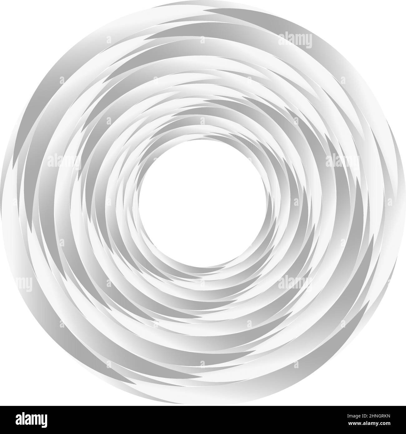 Abstract geometric circle, ring design element. Circular, concentric circlet. Swirl, twirl, spiral and vortex shape, icon, symbol - stock vector illus Stock Vector