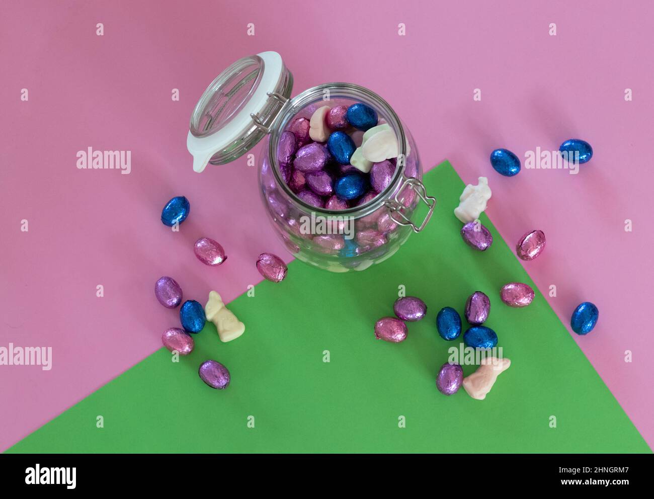 Chocolate Easter eggs in a jar Stock Photo Alamy