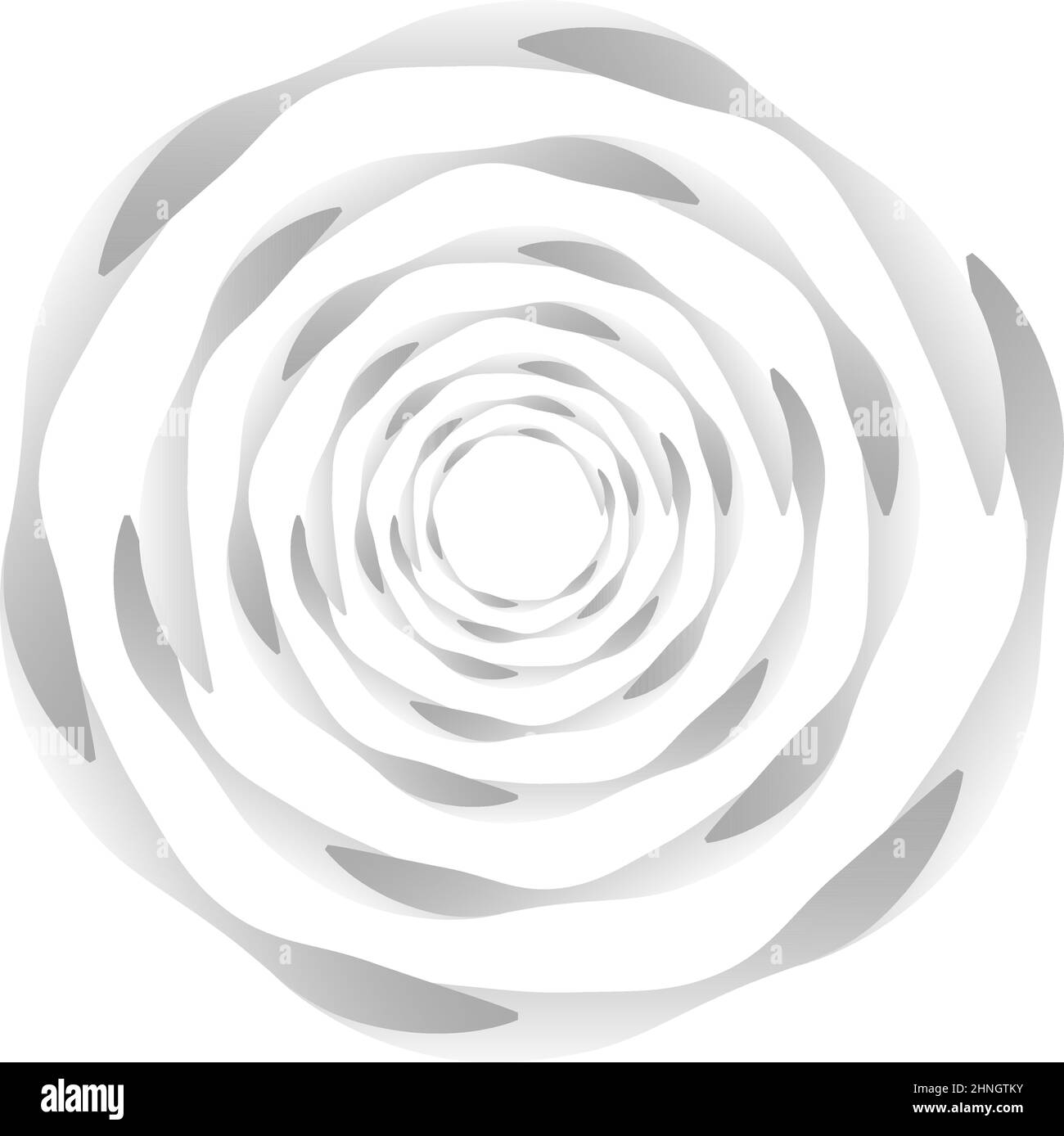 Abstract geometric circle, ring design element. Circular, concentric circlet. Swirl, twirl, spiral and vortex shape, icon, symbol - stock vector illus Stock Vector