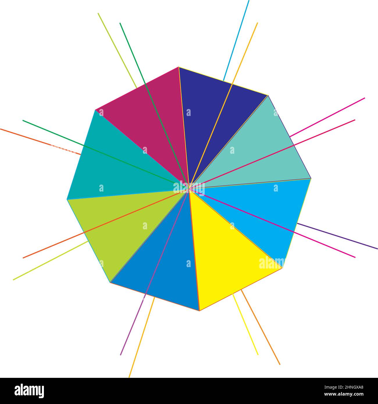 Colorful geometric abstract icon, symbol motif and mandala - stock vector illustration, clip-art graphics Stock Vector