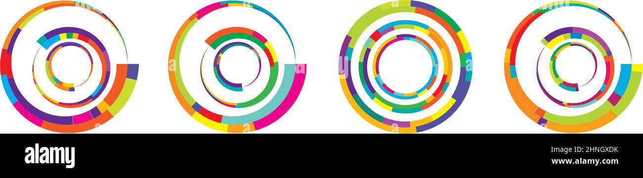 Set of abstract circle graphic. Geometric circle, ring design element ...