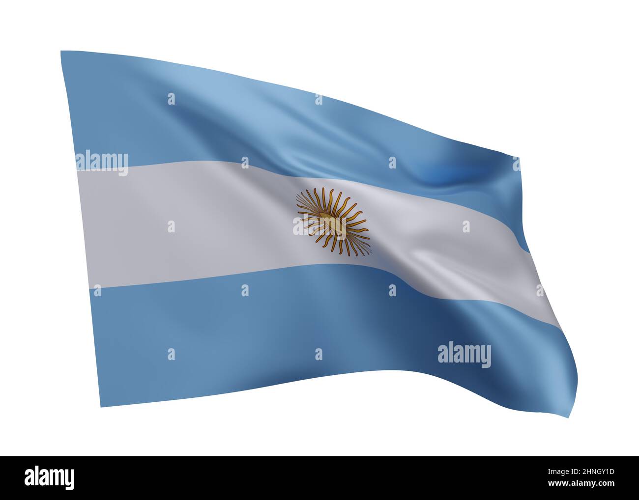 3d illustration flag of Argentina. Argentinean high resolution flag isolated against white background. 3d rendering Stock Photo